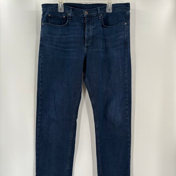 Rag & Bone 38x34 Slim Fit 2 Dark Wash Button Fly Blue Jeans - Picture 5 of 7